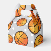 Basketball Gray Polka Dots Birthday Party Bedankdoosjes (Voorkant Zijde)