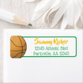 Basketball Green & Gold Address Etiket (Insitu)