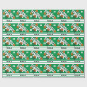 Basketball Green & White Stripes Cadeaupapier (Vlak)