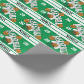 Basketball Green & White Stripes Cadeaupapier (Hoek)