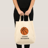 BASKETBALL Grocery Canvas tas - voeg een NAAM toe! (Voorkant (product))