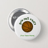 Basketball - groen ronde button 5,7 cm (Voorkant /achterkant)