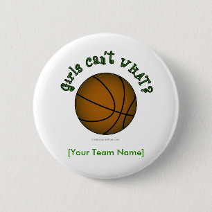 Basketball - groen ronde button 5,7 cm