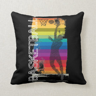 Basketball Grunge Rainbow Illustration Black Kussen