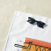 Basketball Grunge Rainbow Illustration White Strandlaken (In situ)