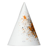 Basketball Grunge Splatter Oranje Black Party Feesthoedjes (Links)