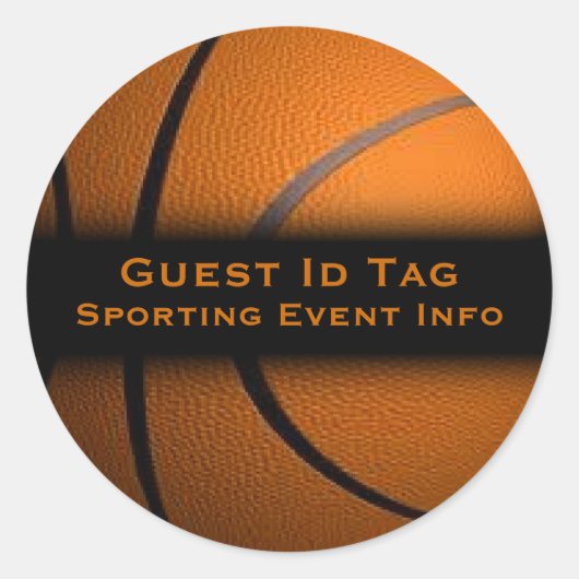 Basketball Guest ID Labels Event Stickers (Voorkant)