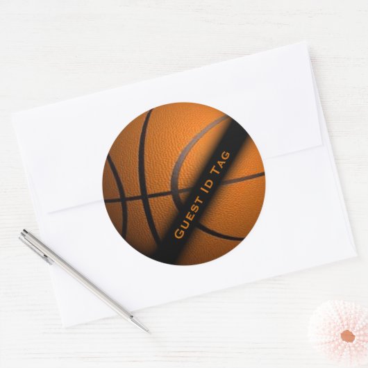 Basketball Guest ID Labels Stickers (Envelop)