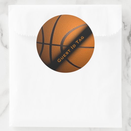 Basketball Guest ID Labels Stickers (Tas)
