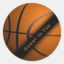 Basketball Guest ID Labels Stickers