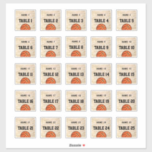 Basketball Guest Names 2" Sticker