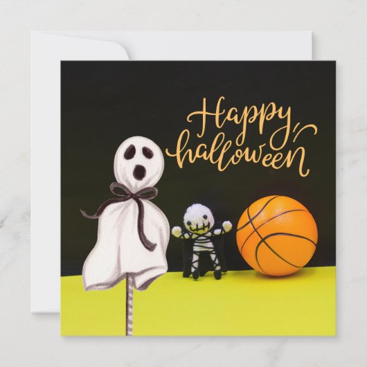 Basketball Halloween Ghost Spooky Scary (Voorkant)