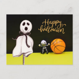 Basketball Halloween Ghost Spooky Scary Briefkaart