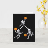 Basketball Halloween Skeleton Dunking Dribble Boys Kaart (Gele Bloem)