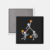 Basketball Halloween Skeleton Dunking Dribble Boys Magneet (Voorkant / Achterkant)