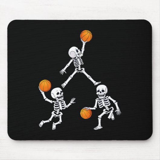 Basketball Halloween Skeleton Dunking Dribble Boys Muismat (Voorkant)