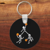 Basketball Halloween Skeleton Dunking Dribble Boys Sleutelhanger (Voorkant)