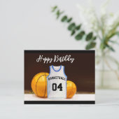 Basketball Happy Birthday Basketball Player Briefkaart (Staand voorkant)