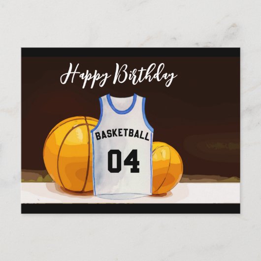 Basketball Happy Birthday Basketball Player Briefkaart (Voorkant)