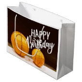Basketball Happy Birthday in zwart Groot Cadeauzakje (Voorkant Gekanteld)