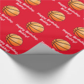 Basketball Happy Birthday Name  Cadeaupapier (Hoek)