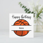 Basketball Happy Birthday voor speler met bal Kaart (Staand voorkant)