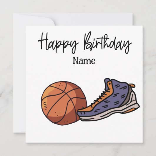 Basketball Happy Birthday voor speler met bal Kaart (Voorkant)