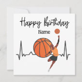 Basketball Happy Birthday voor speler met speler Kaart (Voorkant)