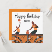 Basketball Happy Birthday voor speler met speler Kaart (Voorkant / Achterkant in situ)
