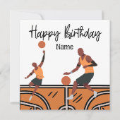 Basketball Happy Birthday voor speler met speler Kaart (Voorkant)
