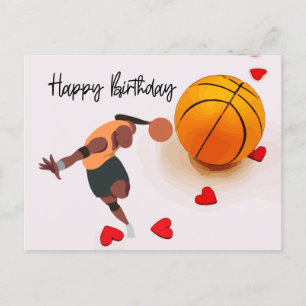 Basketball Happy Birthday voor speler uit liefde Briefkaart