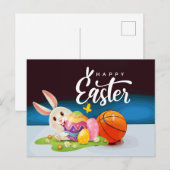 Basketball Happy Paasvakantie voor speler Feestdagenkaart (Voorkant / Achterkant)