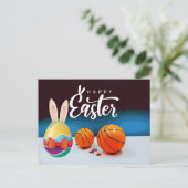 Basketball Happy Paasvakantie voor speler Feestdagenkaart (Staand voorkant)