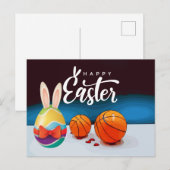 Basketball Happy Paasvakantie voor speler Feestdagenkaart (Voorkant / Achterkant)