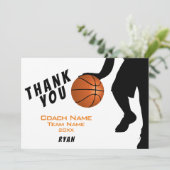 Basketball Hartelijk dank Coach-Kaart Bedankkaart (Staand voorkant)