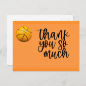 Basketball Hartelijk dank, kaart met basketbal (Voorkant / Achterkant)