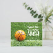 Basketball Hartelijk dank, kaart met basketbal (Staand voorkant)