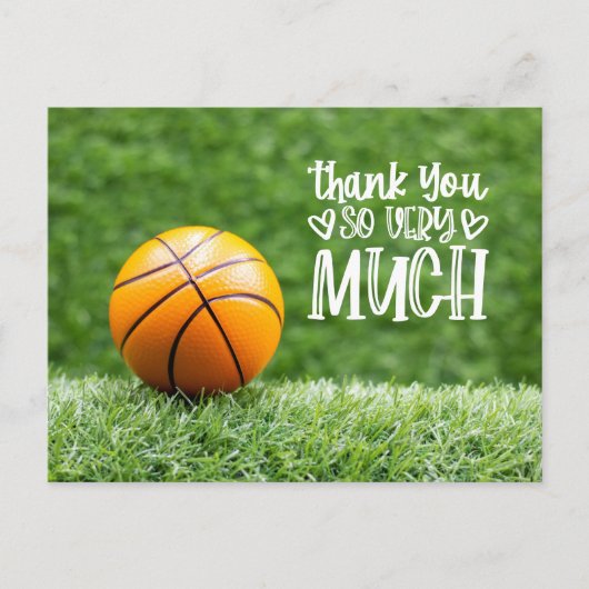Basketball Hartelijk dank, kaart met basketbal (Voorkant)