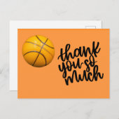 Basketball Hartelijk dank, kaart met basketbal (Voorkant / Achterkant)