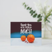 Basketball Hartelijk dank, kaart met basketbal (Staand voorkant)