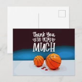 Basketball Hartelijk dank, kaart met basketbal (Voorkant / Achterkant)