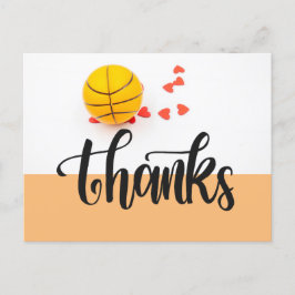Basketball Hartelijk dank, kaart met woord BEDANKT