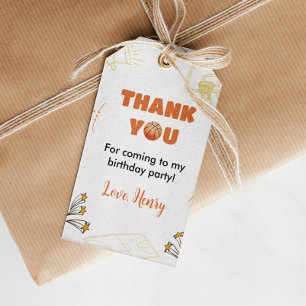 Basketball Hartelijk dank Label Birthday Baby show Cadeaulabel