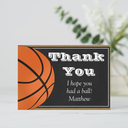 Basketball Hartelijk dank voor de B-ball-spelers Bedankkaart (Staand voorkant)