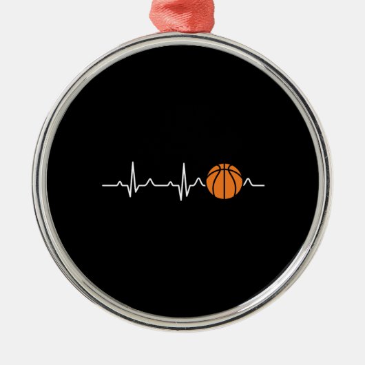 Basketball-hartslag Metalen Ornament (Voorkant)