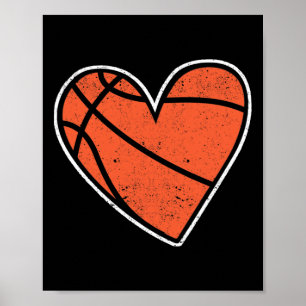 Basketball Heart Basket Ball Player Coach Fan Coup Poster