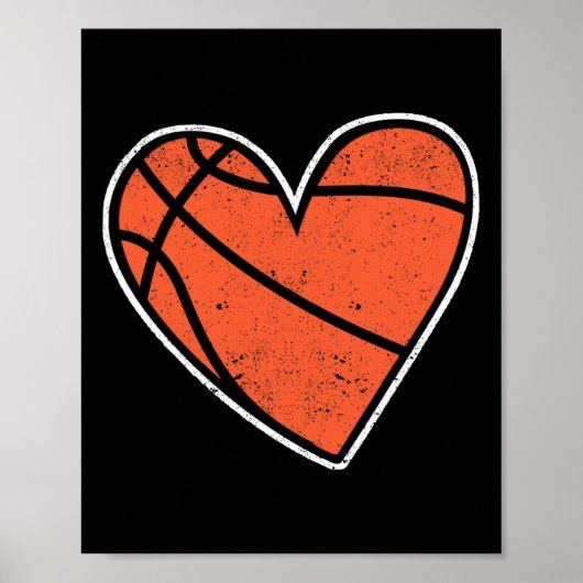 Basketball Heart Basket Ball Player Coach Fan Coup Poster (Voorkant)