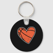 Basketball Heart Basket Ball Player Coach Fan Coup Sleutelhanger (Voorkant)