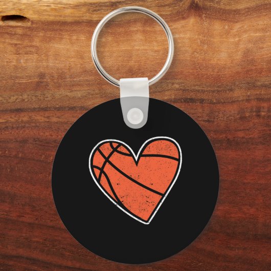 Basketball Heart Basket Ball Player Coach Fan Coup Sleutelhanger (Voorkant)