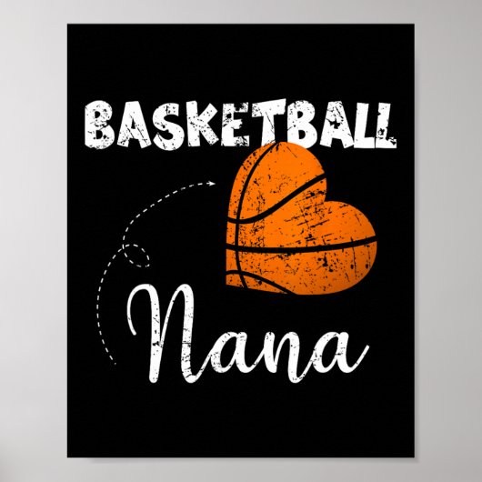 Basketball Heart Basketball Nana Poster (Voorkant)
